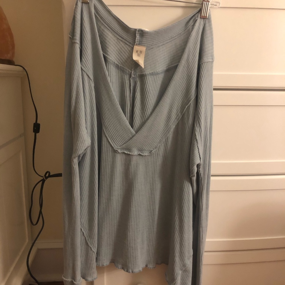Free People Long Sleeved Knit Flowy Blouse